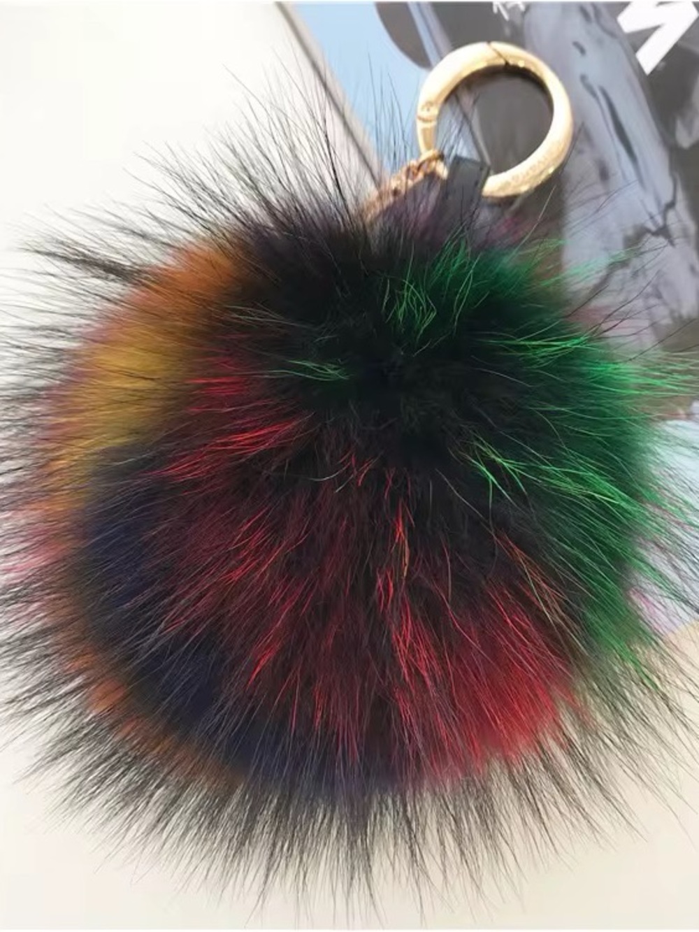 CHROMATIC FUR POM POM Bag Charm & Key Ring